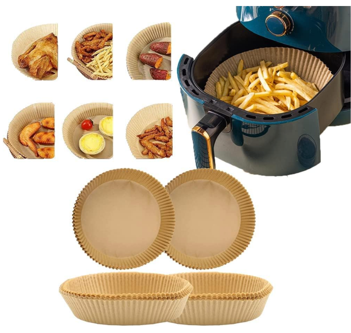 PAPEL DE HORNO PARA FREIDORA DE AIRE 20CM*50PCS
