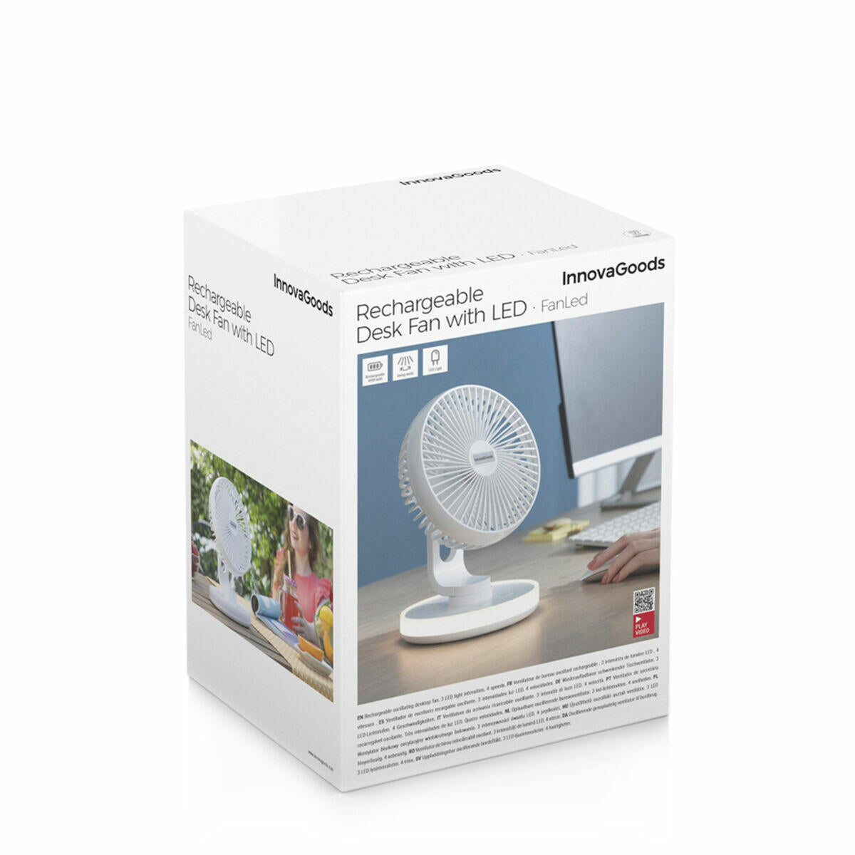 VENTILADOR DE ESCRITORIO RECARGABLE CON LED