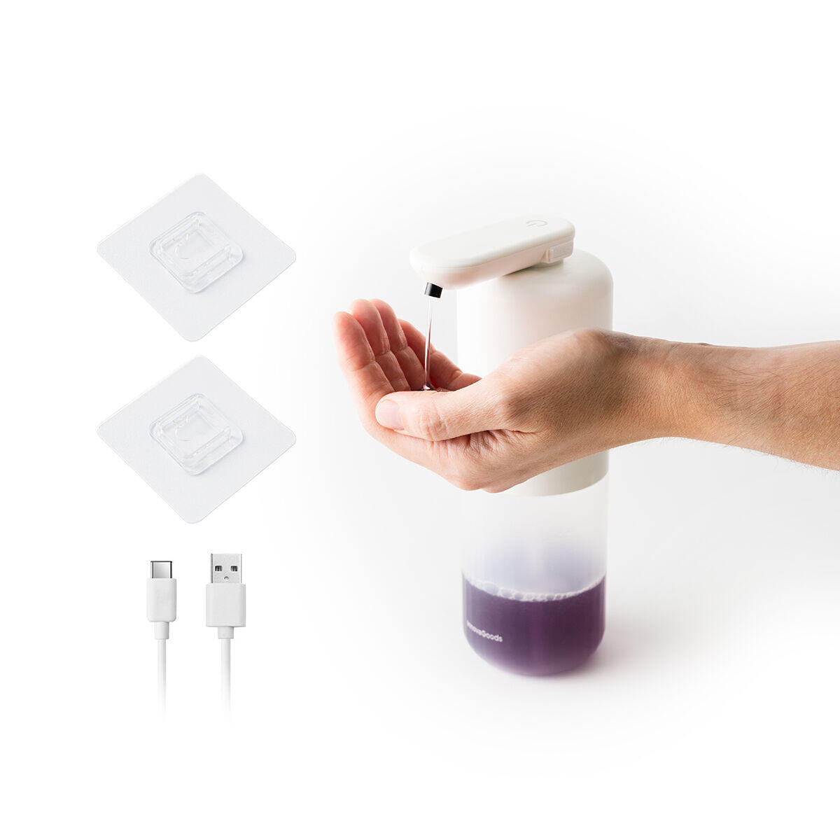 DISPENSADOR DE JABÓN LÍQUIDO AUTOMÁTICO RECARGABLE