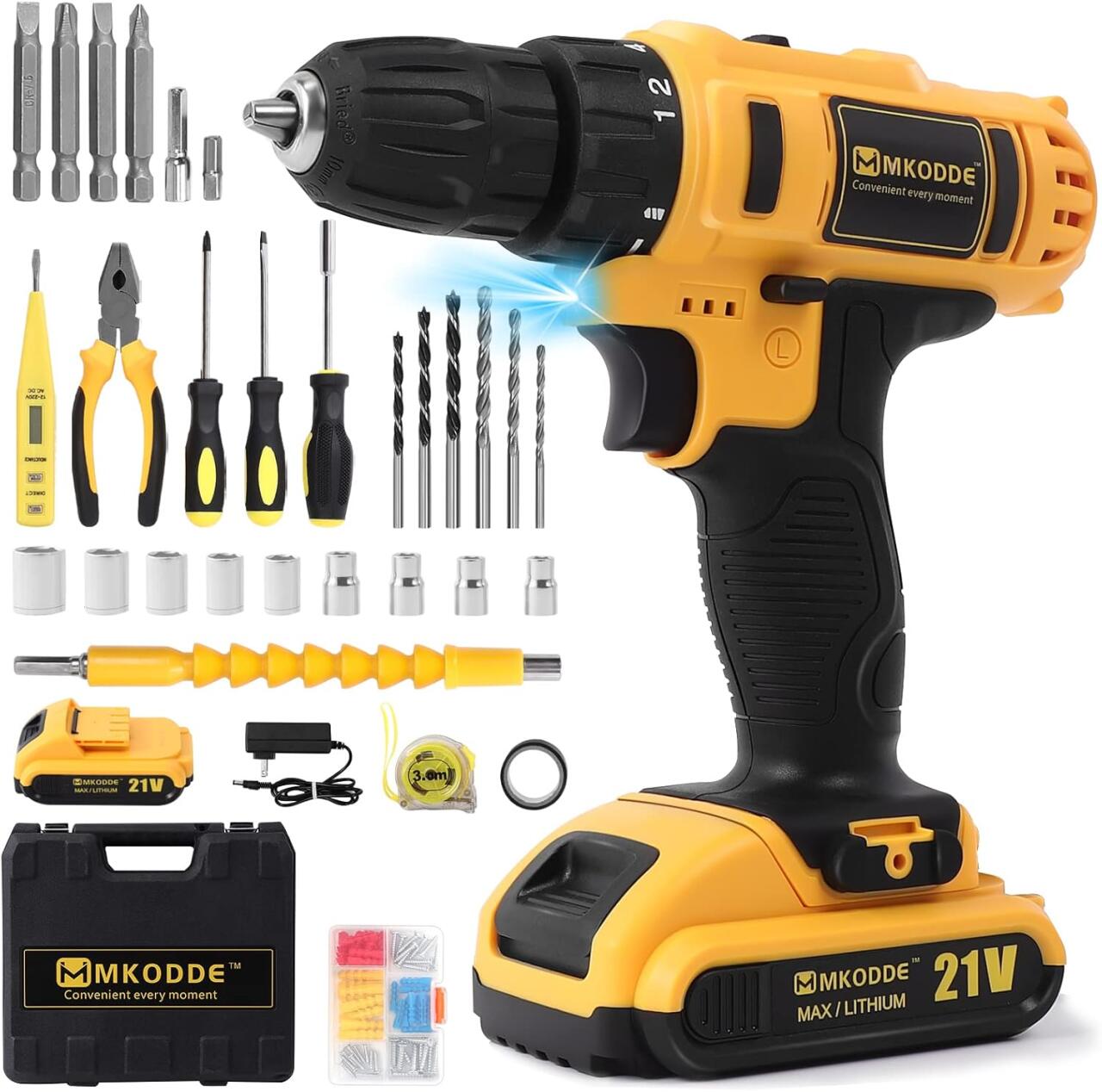 TALADRO INALÁMBRICO + KIT 93 PIEZAS