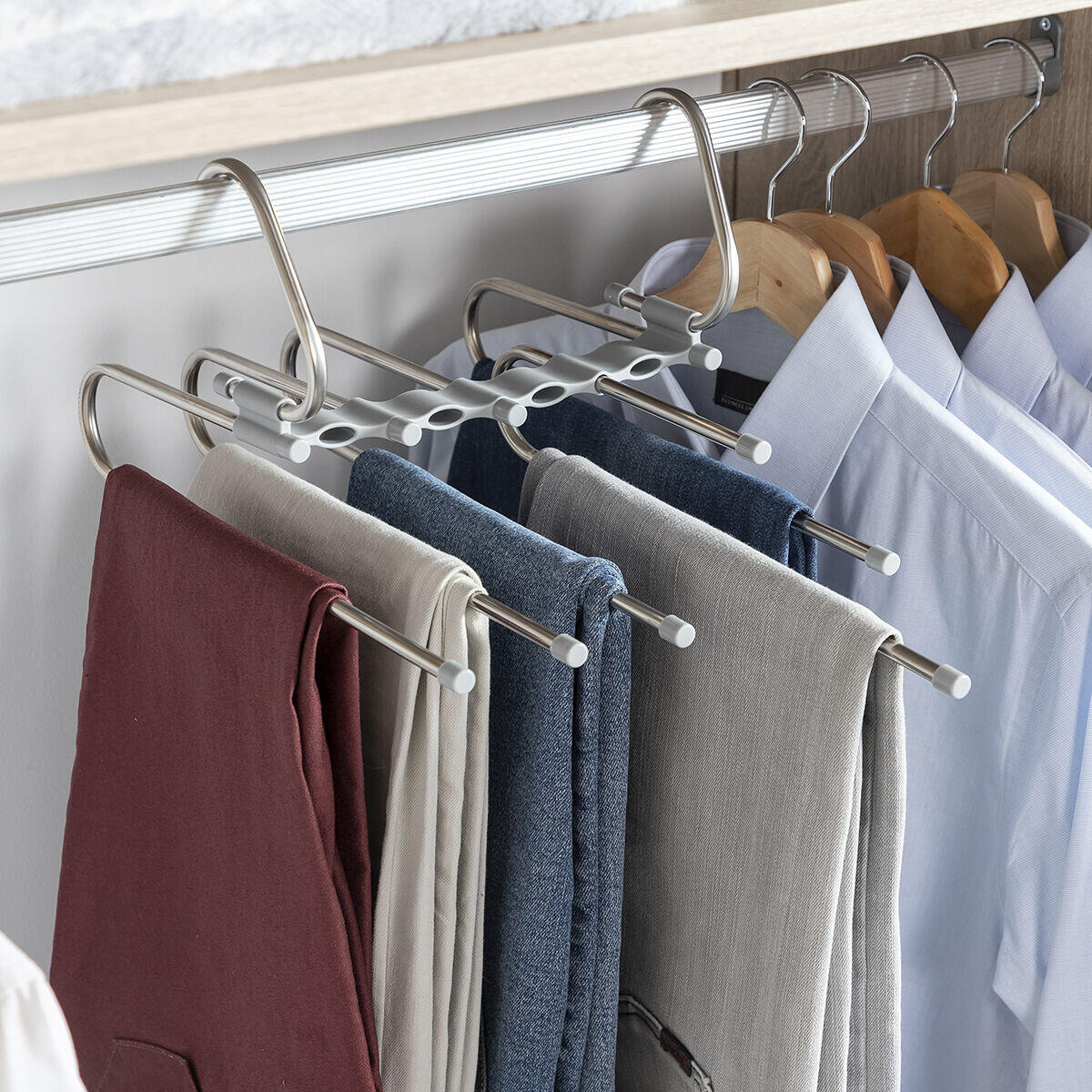 PERCHA MÚLTIPLE PARA PANTALONES 5 EN 1