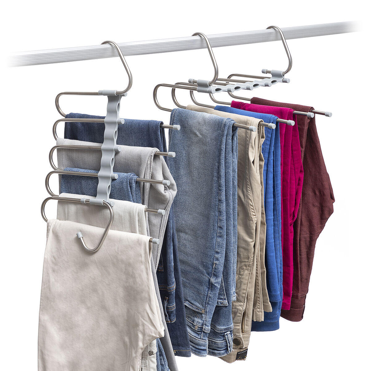 PERCHA MÚLTIPLE PARA PANTALONES 5 EN 1