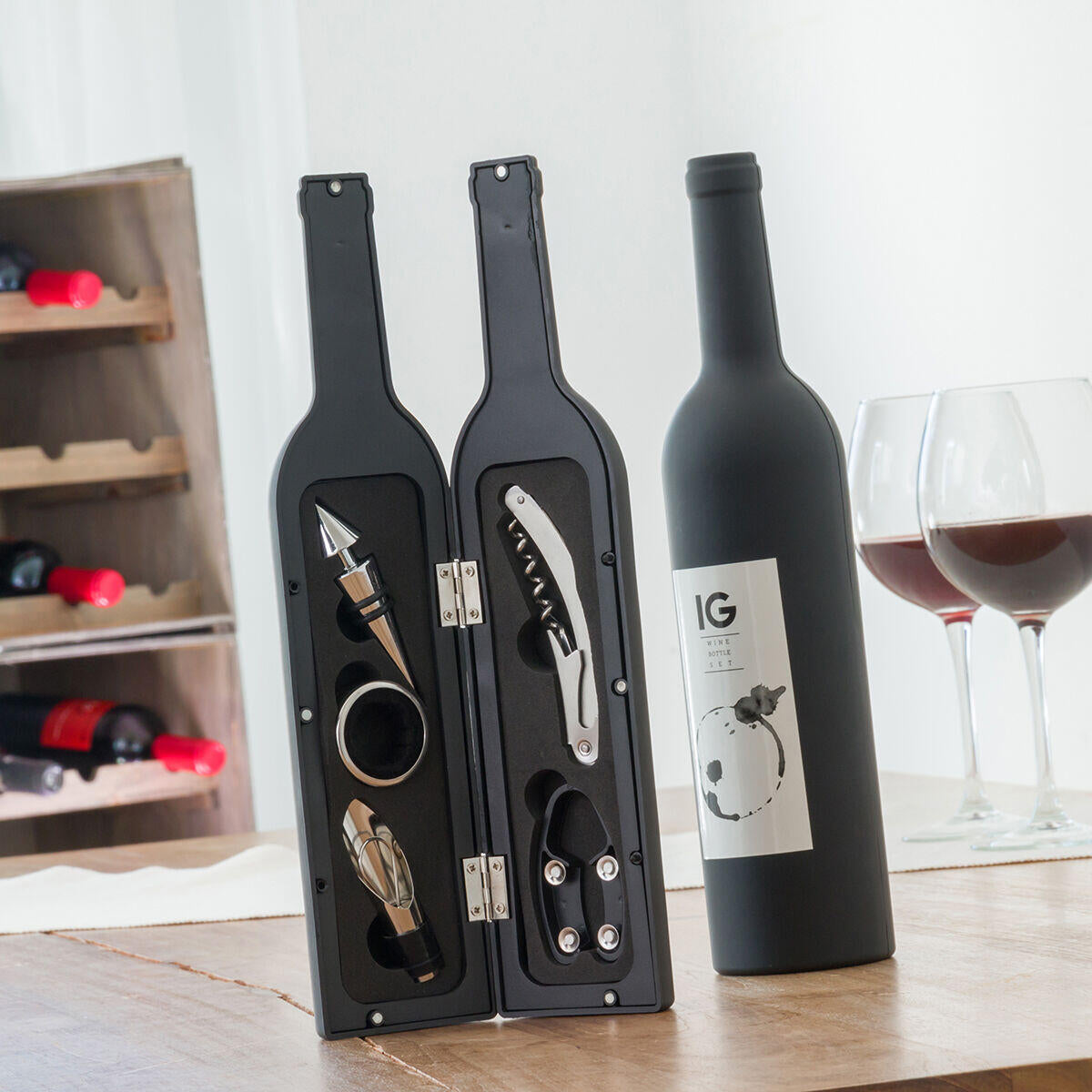 ESTUCHE DE VINO BOTELLA 5 PIEZAS