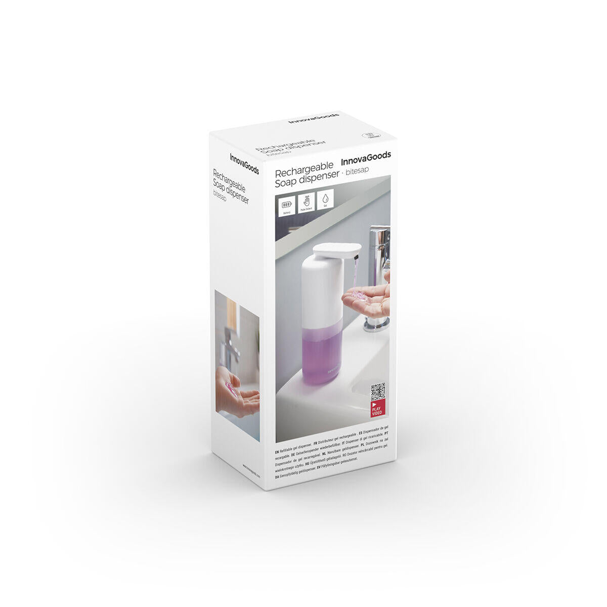 DISPENSADOR DE JABÓN LÍQUIDO AUTOMÁTICO RECARGABLE