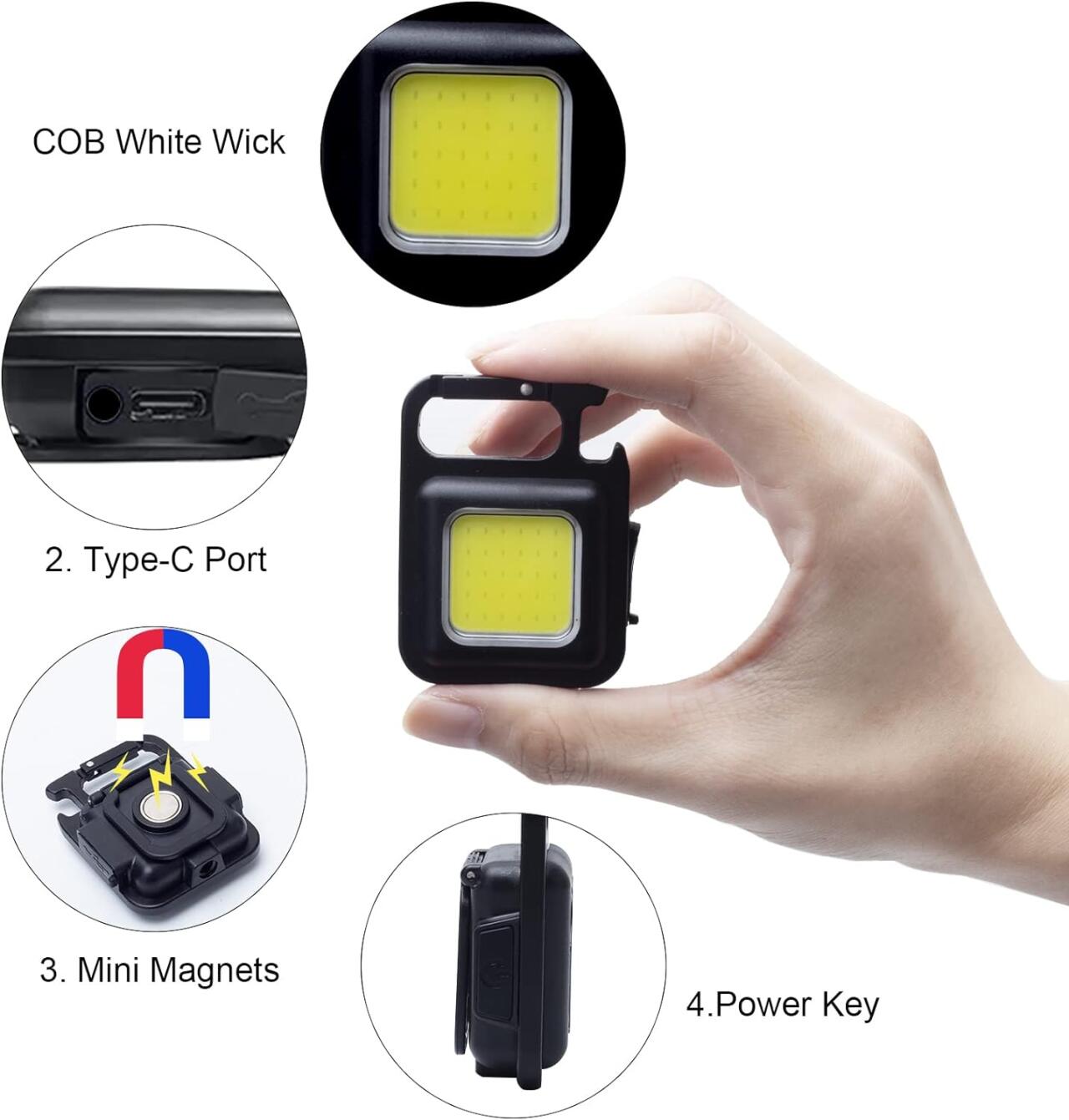 MINI  LINTERNA LLAVERO LED COB