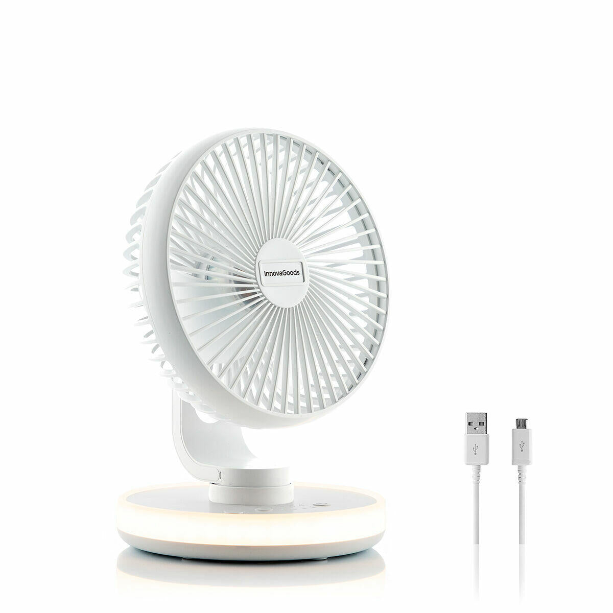 VENTILADOR DE ESCRITORIO RECARGABLE CON LED